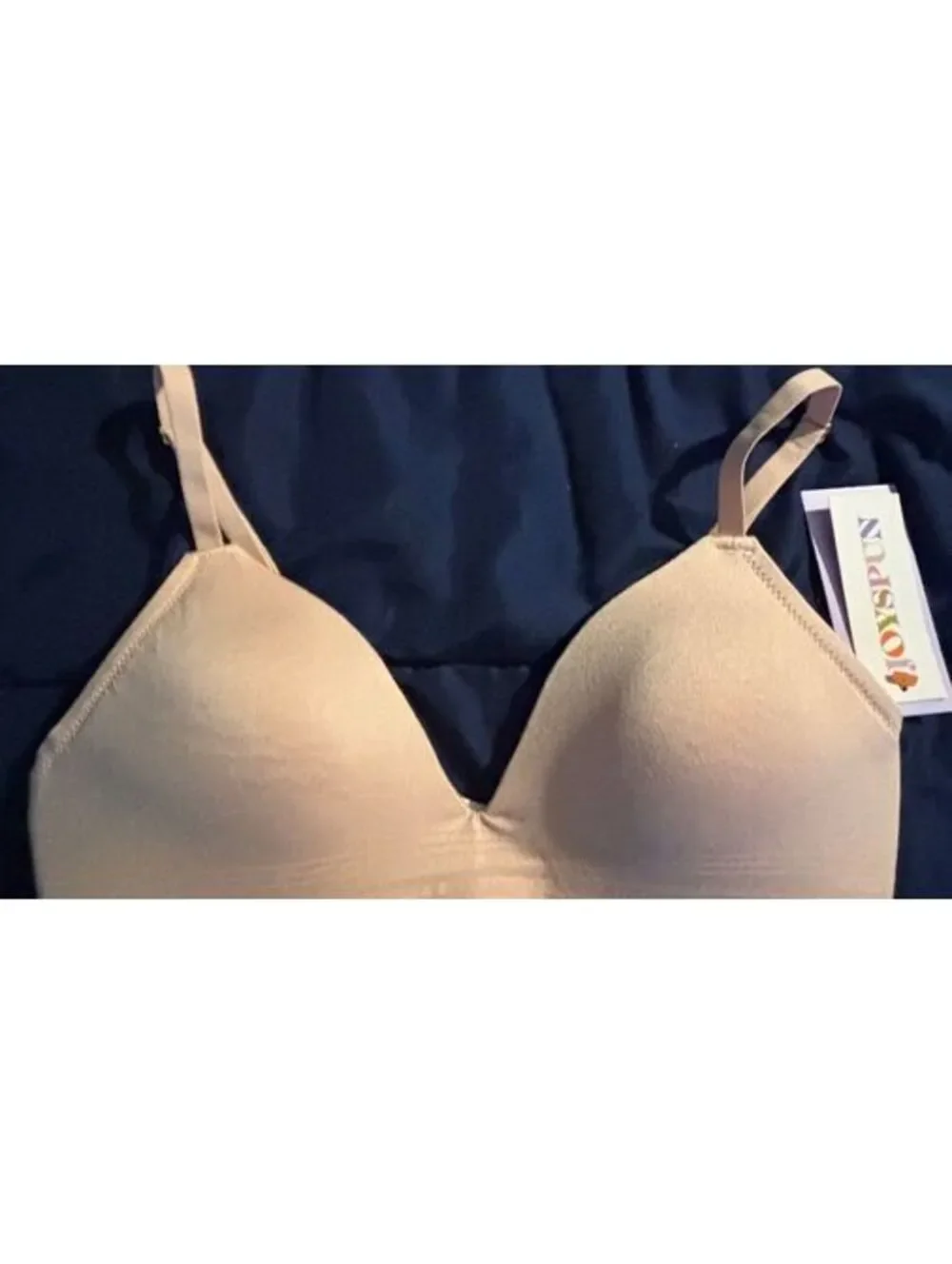 JOYSPUN Nude Seamless Wireless Bra with Adjustable Straps - Size Small